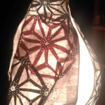 Lampes "radioactive shells"Assemblage de papier artisanal sur armature métal